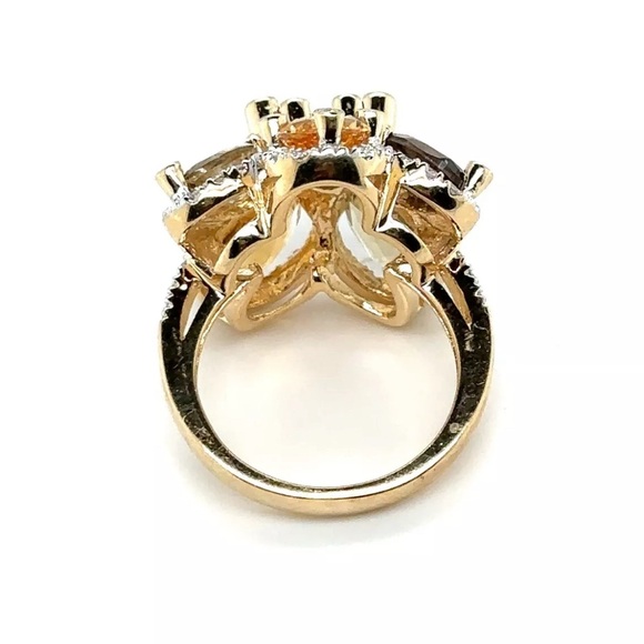 Levian Yellow Gold Flower Ring - Picture 4 of 7